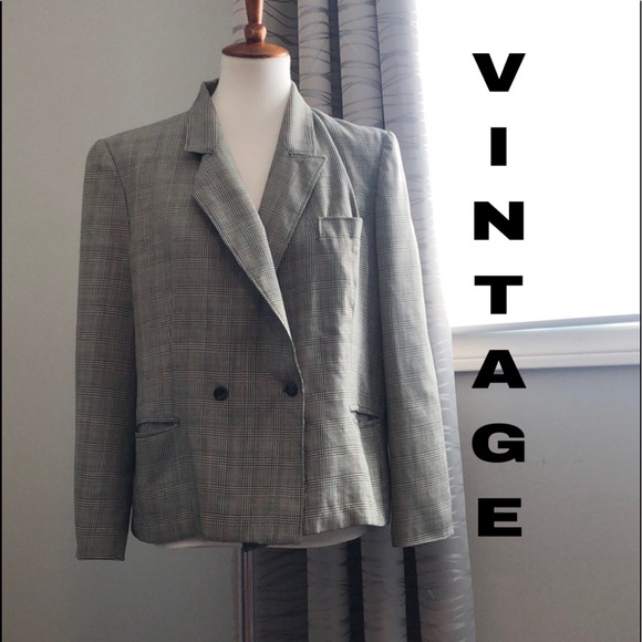 Vintage Jackets & Blazers - Vintage 90’s boxy plaid blazer